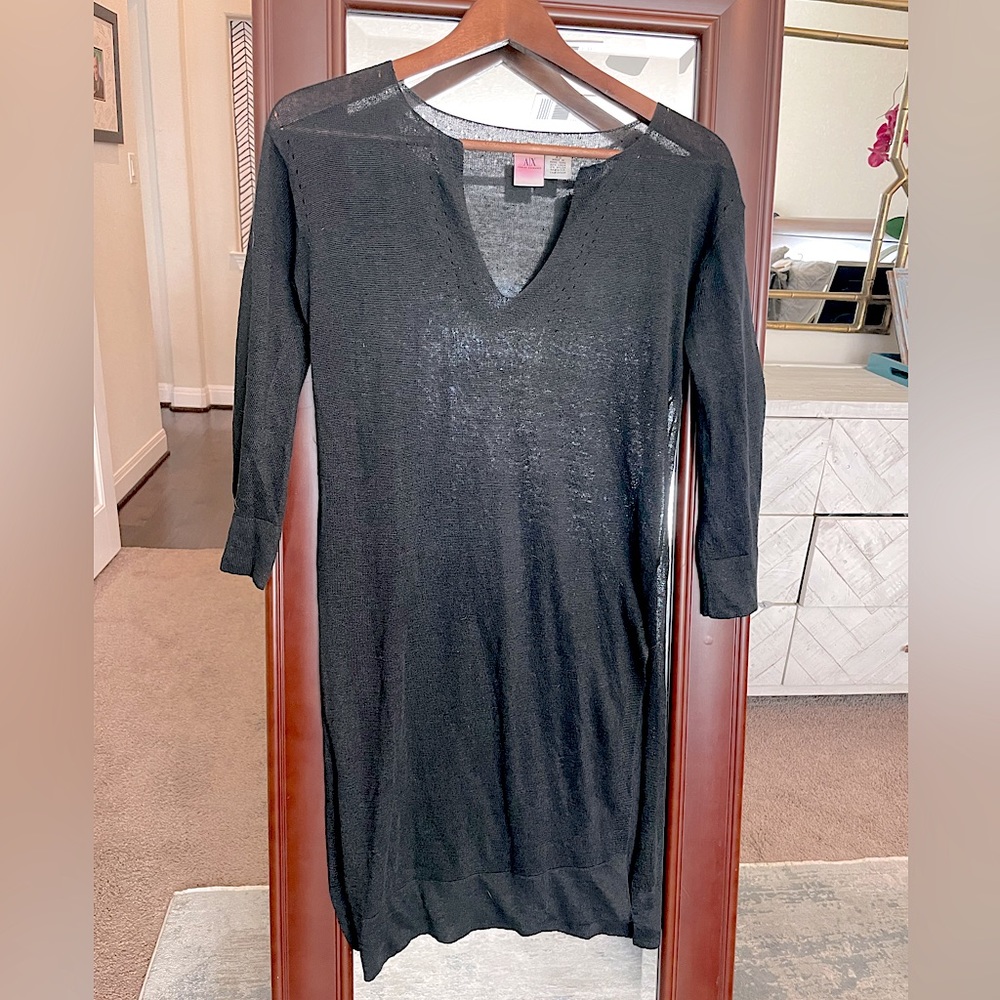 Armani Exchange Black Linen blend tunic - size XS